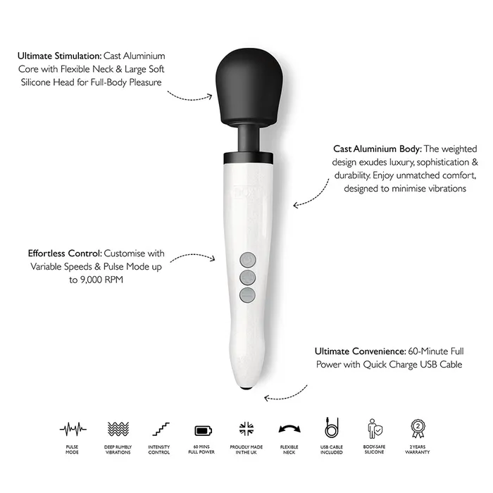 Doxy Die Cast R Rechargeable Wand Massager Doxy Female Sex Toys