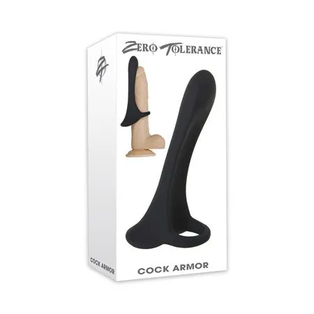 Zero Tolerance Cock Armor Rechargeable Vibrating Silicone Cock Sheath Black Evolved Male Sex Toys