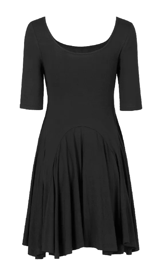 EVEs SECRETS Anal Midi Black Skater Dress adorned with Exclusive Rivet Accent