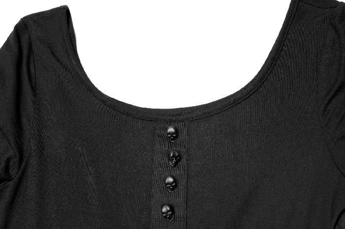 EVEs SECRETS Anal Midi Black Skater Dress adorned with Exclusive Rivet Accent