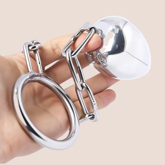 Male Sex Toys Anal Egg With Chained Cock Ring House of Chastity