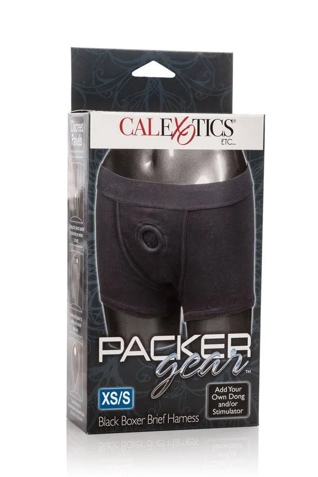 Cal Exotics Packer Gear Boxer Brief Packer Harness Black Cal Exotics Female Sex Toys