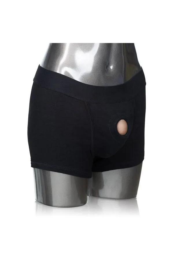 Cal Exotics Packer Gear Boxer Brief Packer Harness Black Cal Exotics Female Sex Toys