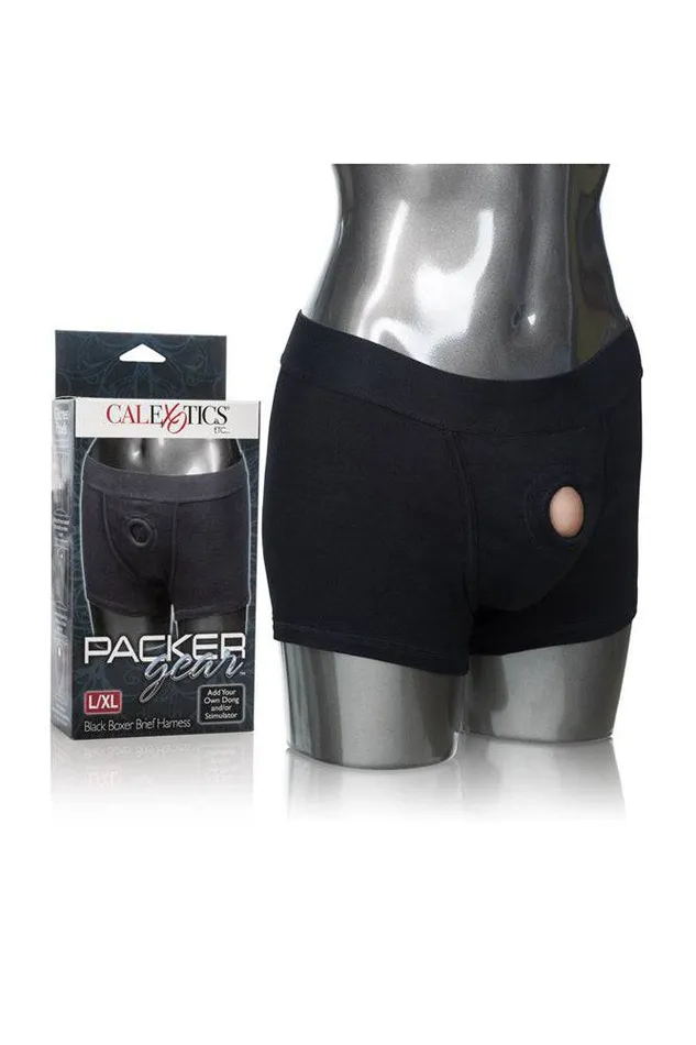 Cal Exotics Packer Gear Boxer Brief Packer Harness Black Cal Exotics Female Sex Toys