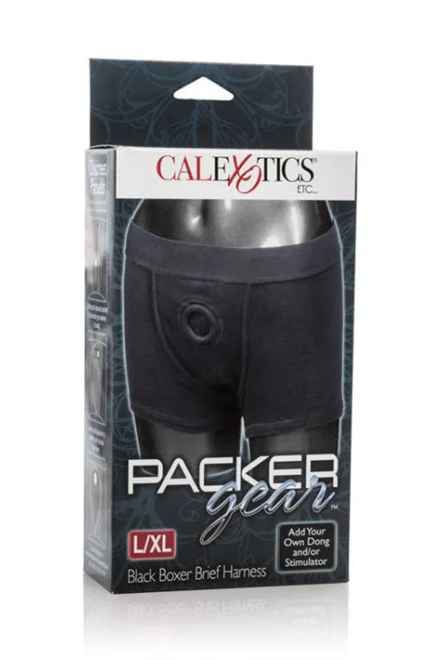 Cal Exotics Packer Gear Boxer Brief Packer Harness Black Cal Exotics Female Sex Toys