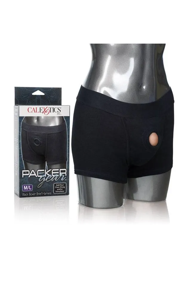 Cal Exotics Packer Gear Boxer Brief Packer Harness Black Cal Exotics Female Sex Toys