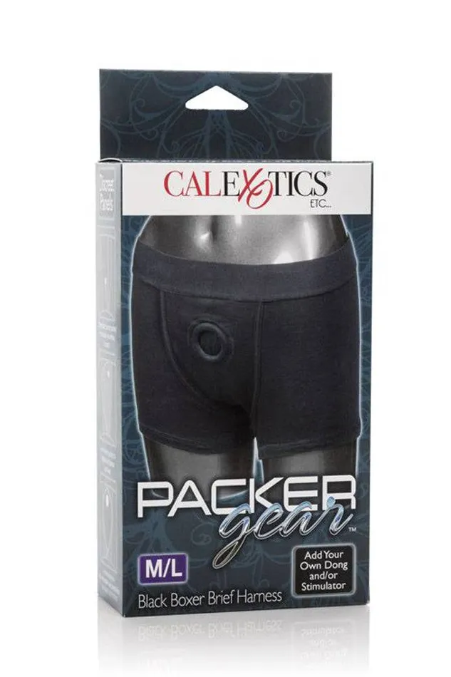 Cal Exotics Packer Gear Boxer Brief Packer Harness Black Cal Exotics Female Sex Toys