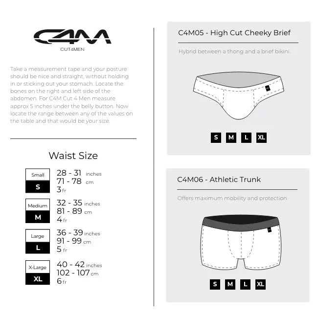 CUT 4 MEN Mens Underwear C4M Athletic Trunk Provocative Rainbow