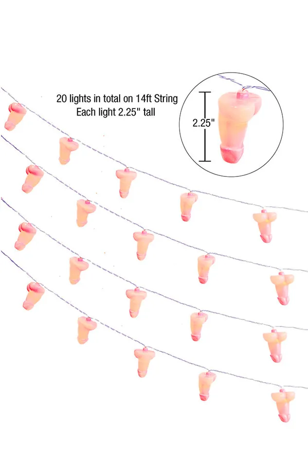 Little Genie Glitterati Penis String Lights 14ft Little Genie Male Sex Toys