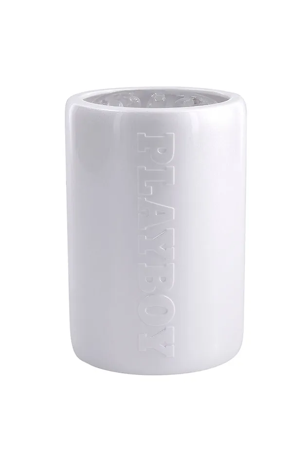 Playboy Spin Doctor Vibrating Spinning Stroker WhiteClear Evolved Male Sex Toys
