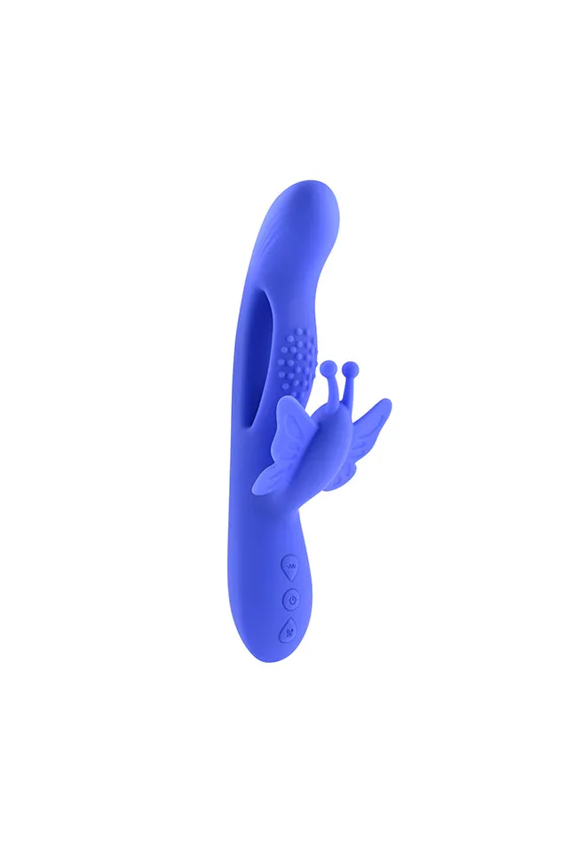 Vibrators Evolved Evolved Butterfly Dreams Rabbit Vibrator Blue
