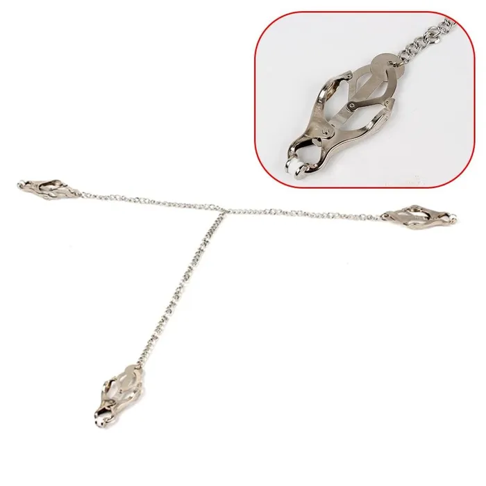 Lovegasm Female Sex Toys Torture Trio Nipple Clamp Clit ChainClitoral Clitorial